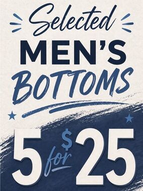 Select Mens Jeans 5 for $25 Bundle Deal
